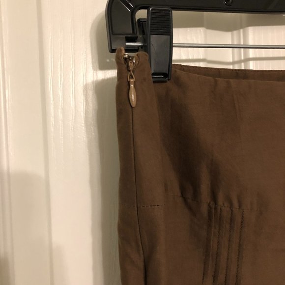 Ann Taylor Loft Brown Skirt with Gold Embroidery - Picture 7 of 8